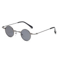 New ladies glasses flat round mirror multicolor lens metal custom logo 2020 sunglasses